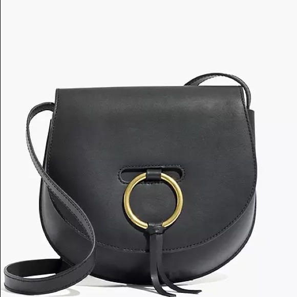NWT Madewell Black Lisbon O-Ring Saddle Bag Sz S - Picture 2 of 5
